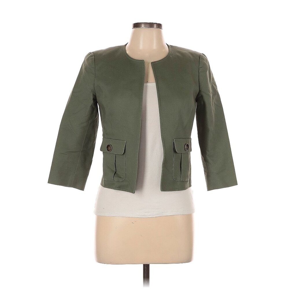 Vince Camuto Kiss Front Cropped Jacket in Sage
